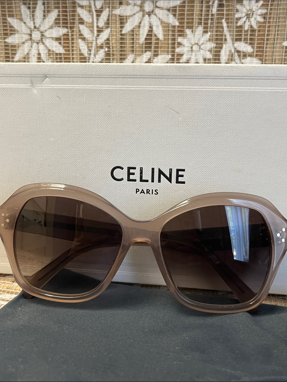 Celine Oversized Sunglasses in Taupe with Brown Lenses